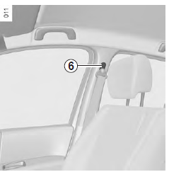 Renault Modus. Reglage en hauteur de la ceinture de securite