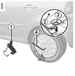 Renault Modus. Changement de roue