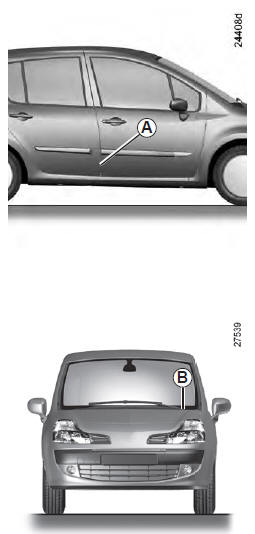 Renault Modus. Plaques d'identification vehicule