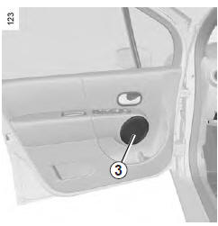 Renault Modus. Haut-parleurs dans les portes